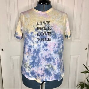 Anthropologie Tie Dye Cotton Graphic Tee 1X NWT